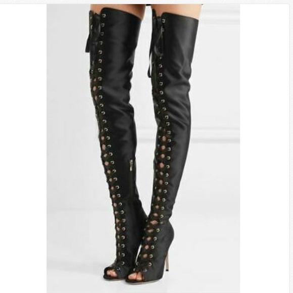 gianvito rossi lace thigh high boots